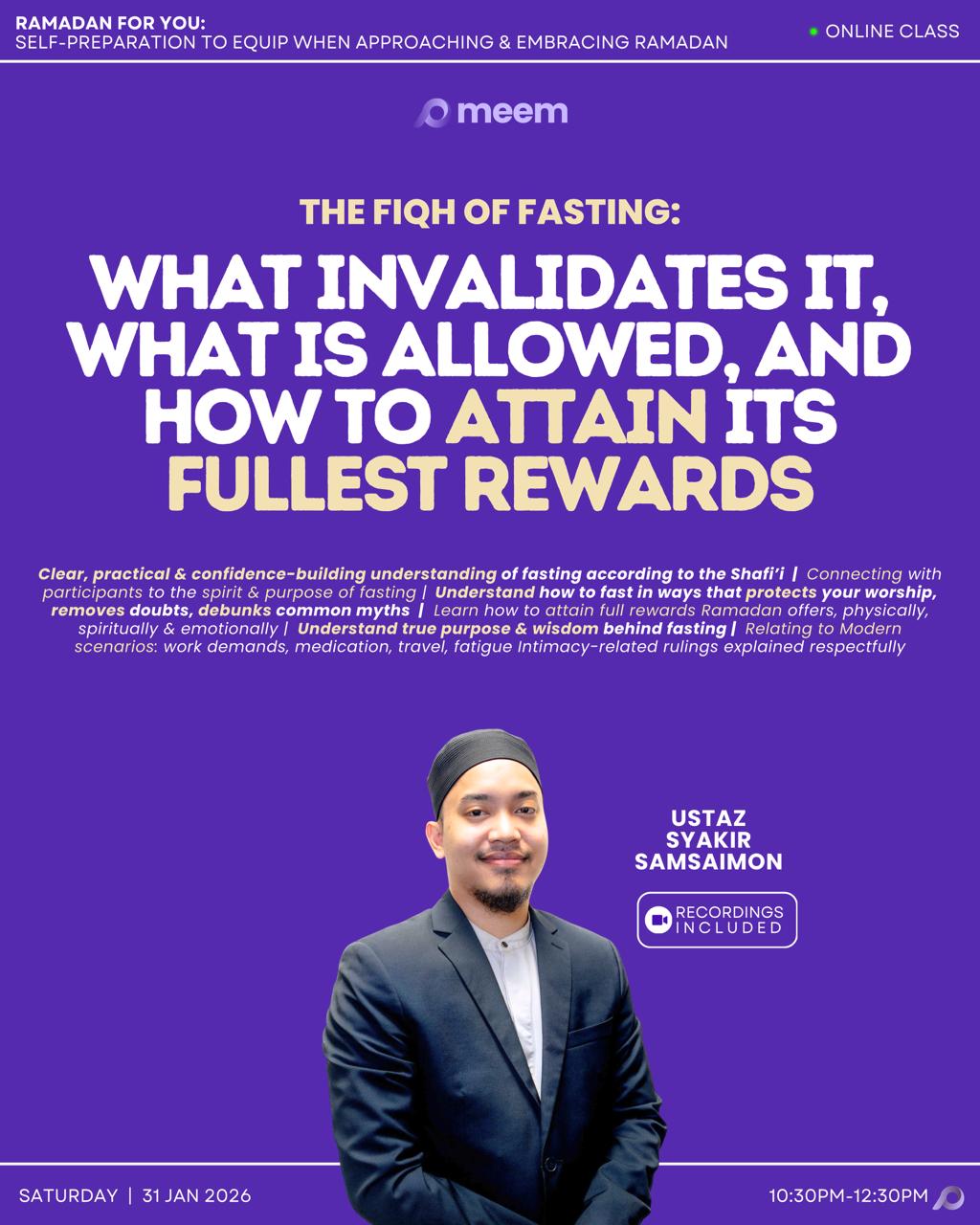 The Fiqh of Fasting